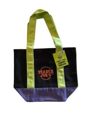NWT Trader Joe’s Black with Green & Purple Halloween Mini Tote